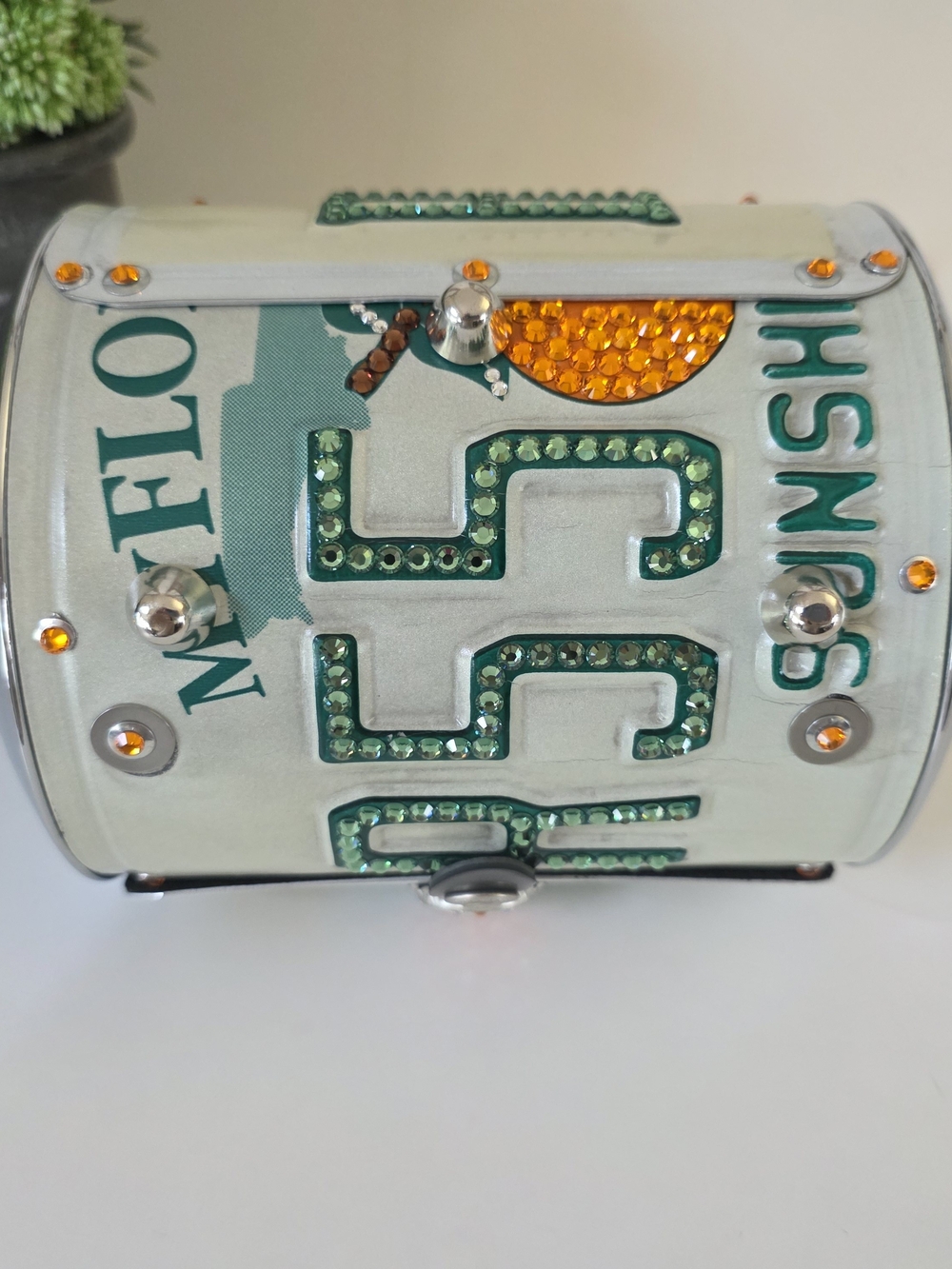 Vintage Littlearth Roadflair FL Swarovski Crystal License Plate Hand Bag- Rare - Picture 11 of 17